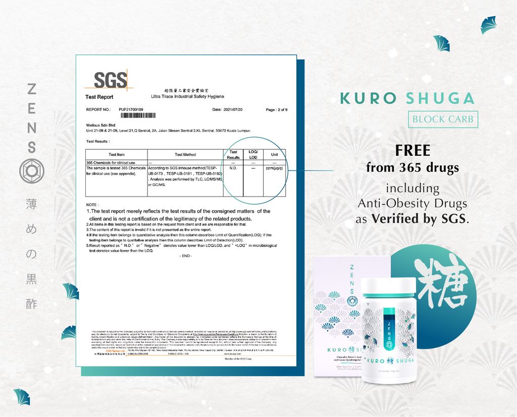 Zenso Weight Management Programme indicates free from 365 drug components | Wellous x WellLife
