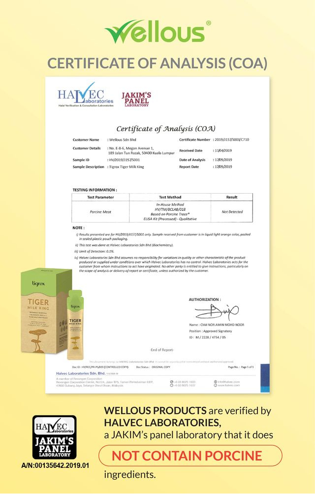 Tiger Milk King's Product Verification and Certification