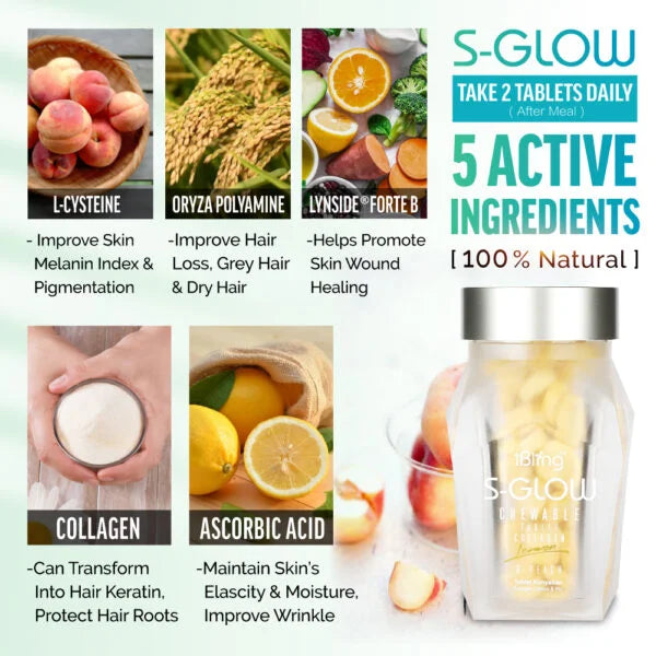 S-GLOW for hair strength and skin radiance by Wellous