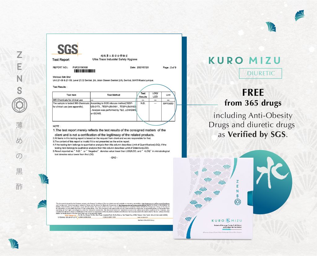 Zenso Weight Management Programme indicates free from 365 drug components | Wellous x WellLife