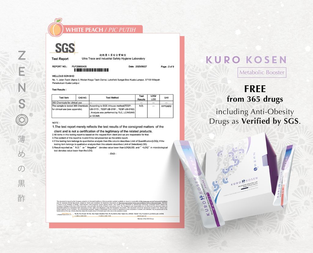 Zenso Weight Management Programme indicates free from 365 drug components | Wellous x WellLife