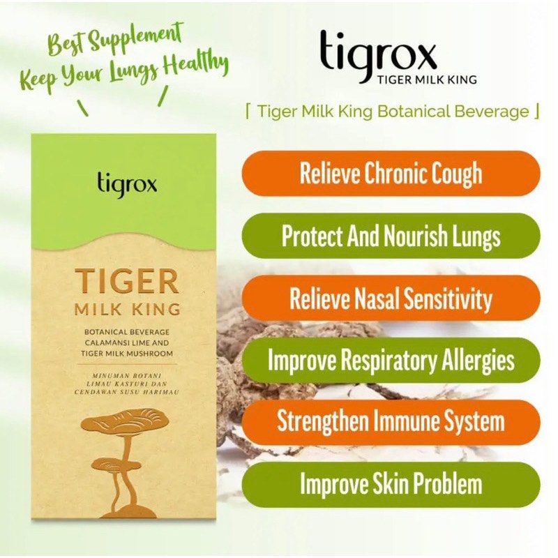 Wellous Tigrox Tiger Milk King – Tiger Milk Mushroom Lung & Immune Health Supplement