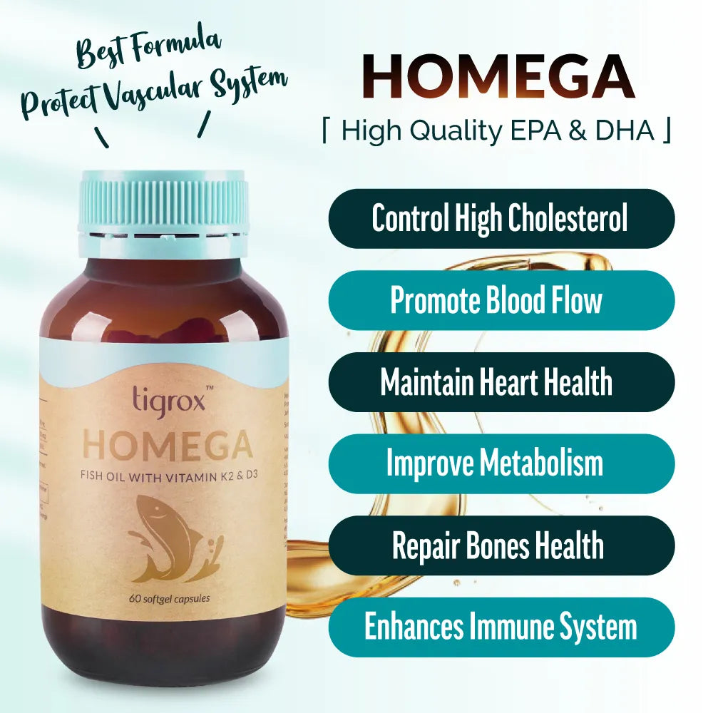 Tigrox Homega Omega-3 fish oil supplement by Wellous